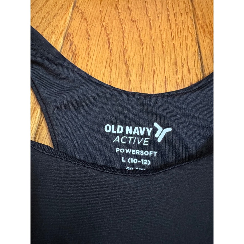 Old Navy Powersoft Tank & All in Motion Shorts Set Black Kids Size L 10-12 XL 14 - Picture 5 of 8